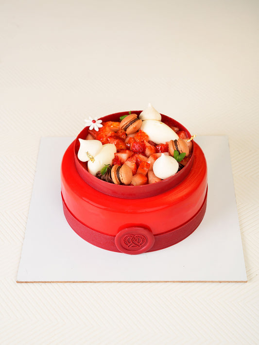 Zinque's Strawberry Chocolate Hazelnut Gateau