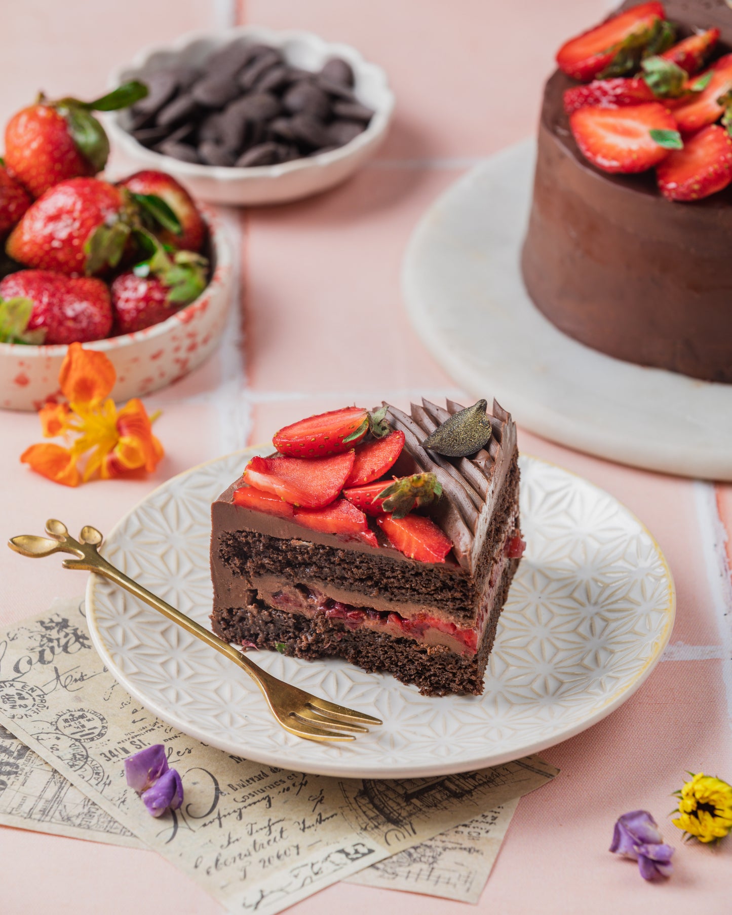 Strawberry Nutella Chocolate Cake